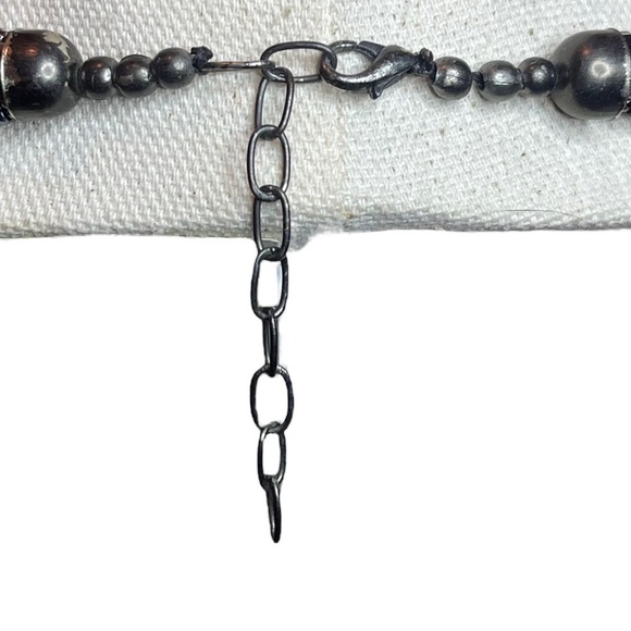 Vintage Three Tiered Braided Purple Glass & Onyx Beaded Statement Necklace - Picture 5 of 8